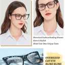OCCI CHIARI Oversized Cat Eye Reading Glassesfor Women Retro Strong Reader 1.0 1.5 2.0 2.5 3.0 3.5 4.0 (Gray)