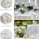 BESTVIP 6 Pack 120" White Round Fabric Tablecloths | Fits 48"-78" Tables | Polyester Washable Decorative Table Cloth Cover for Wedding, Reception, Banquet, Birthday, Parties, Buffets, Restaurant