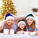 Santa Hats for Adults, Unisex Velvet Touch Comfort Christmas Hats for New Year Festive Party Christmas Supplies (Wine Red)