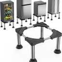 Mini Fridge Stand Height 11.8"-13" Adjustable Refrigerator Washing Machine Stand Base with 4 Strong Feet Heavy Duty Portable Washer Dryer Stand Laundry Pedestal Universal Platform Load 660LB-Black