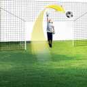 Soccer Goal & Backstop Net with Rebounder | All-in-One Backyard Soccer Training Equipment, Size Junior