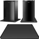 Mini Fridge Silicone Mat,24''x24''x0.5''-Fridge Drip Tray Concave and convex design is leak-Proof and Non-Slip Perfectly Compatible with Washer, Dryer, Wine Cooler, Dishwasher ect (Black)
