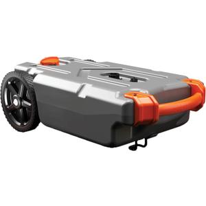 Camco Rhino 15-Gallon Portable RV Tote Tank - Features Large Heavy-Duty No-Flat Wheels & Low Drain Hole - Includes Removable Steel Tow Adapter, 3 Sewer Hose & More RV Accessories (39000)