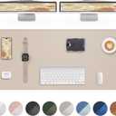 Extra Large Desk Mat - 55"x 17" Non-Slip Desk Pad for Office and Home - Ideal for Large Mouse Pad and Desk Mats on Top of Desks(Beige)