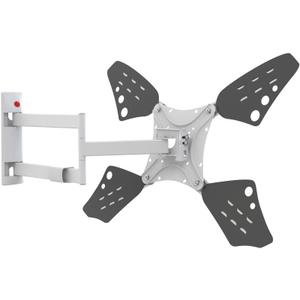 Barkan Long White TV Wall Mount, 13-80 inch Full Motion Articulating - 4 Movement Flat/Curved Screen Bracket, Holds up to 110lbs
