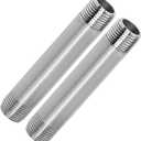 304 Stainless Steel Nipple Pipe Fitting 3/8" NPT X 3/8" NPT Male Thread Cast Pipe Fittings 6" 150mm Length (Pack of 2)