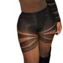 LXUAMR Sexy Jumpsuits for Women Print See Through Long Sleeve Jumpsuit Bodycon Mesh Jumpsuit Party Club Outfits 