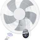Mirdred Wall Mount Fan, 16 Inch 5 Blades 5 Speeds Wall Fan with Remote Control, 90 Degree 8 Hour Timer Oscillating Fans for Bedroom Home Kitchen