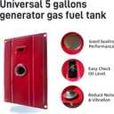 FDJ Universal 5 Gallon Generator Gas Fuel Tank, Compatible with Honda EC2500 & Predator 2000/4000, Extended Run Fuel Tank Assembly for 2-3KW Portable Generators, Easy Installation (5 Gallon)