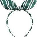 JiaDuo Knotted Bow Headband for Women Wizard Costume Striped Headwear Halloween Party Trip Witch Cosplay Hair Accessories Green