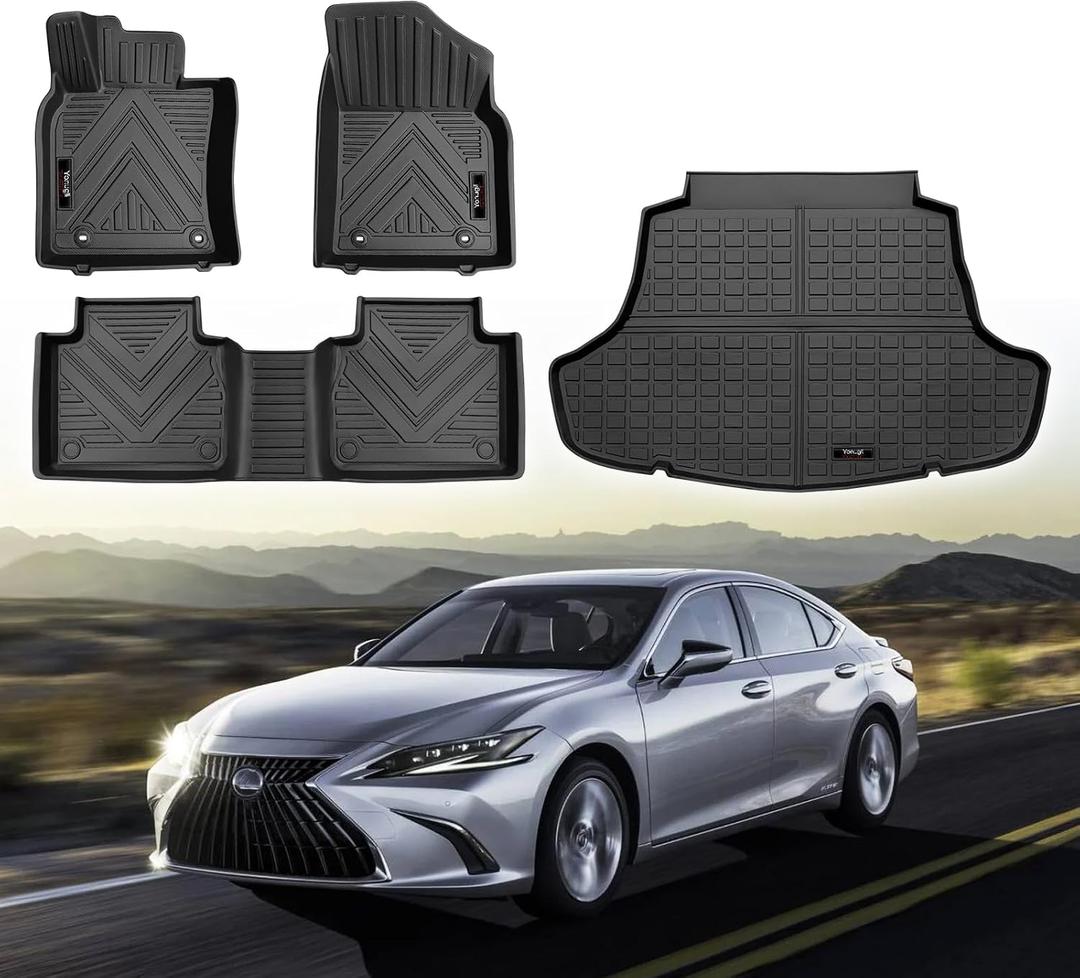 Custom for 2019-2024 2025 Lexus ES Floor Mats Cargo Trunk Liner Set TPE Rubber Protection Mat ES350 ES300H 250 Accessories (for 2019-2025 Lexus ES)
