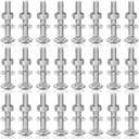 Zonon 25 Sets 1/4-20 x 1-1/2" Stainless Steel Carriage Bolts and Nuts Kit Round Head Square Neck Carriage Bolts Screws and Hex Nuts and Flat Washers, Stainless 18-8 Full Thread Coverage (Silver)