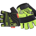 FOURAM Cycling Gloves Bike Gloves 4MM Safety Bumper on Knuckle.Half Finger Mountain Biking Glove MTB DH Road Bicycle Gloves 3MM SBR + 2MM Foam Pad for Men Women (050Green, XLarge)