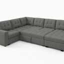 HONBAY Sleeper Sofa Bed with Storage Chaise, Sectional Couch with Pull Out Bed, U Shaped Sectional Sleeper Sofa Couch, Grey
