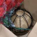 BLEUM CADE Artificial Christmas Flowers Hanging Poinsettias with Basket for Outdoors, Artificial Hanging Red Poinsettias for Xmas Decoration, UV Resistant Faux Flowers Christmas Decorations (Count of 2)