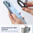 Fashionable Magnetic Phone Ring Holder for Magsafe, Magnet Finger Ring Grip Stand, Compatible with PopS0ckets MagSafe Accessories for Women iPhone 16 e, 15,14, 13, 12 11 Pro/Max/Plus, Black