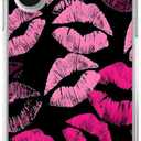 Vibrant Lipstick Kiss Case for iPhone 16, Bold Pink Lip Print, Soft TPU Bumper Cover for iPhone 16