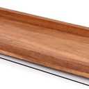 NIRMAN Acacia Wood Rectangular Wooden Platters for Home Decor, Food, Vegetables, Fruit, Charcuterie, Appetizer Serving Tray (13" x 5.5" x 0.75") (Set of 3)