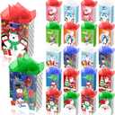 XiaosRen 20Pcs Mini Chirstmas Gift Bags with Tissue Paper and Tag, Small Paper Bags with Handles Assorted Cute Christmas Design for Xmas Holiday Presents Wrapping.