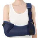 Velpeau Arm Sling Shoulder Immobilizer with Waist Strap, Ventilated & Breathable Design, Arm Support Brace for Shoulder, Rotator Cuff, Elbow, Hand injury (Mesh Version, Blue, Right, M: Bust 28.5-41)