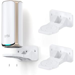 Wall Mount for Orbi WiFi 7 Router - Compatible with Orbi 970, 870, 770 Series & Nighthawk Wi-Fi 7 Mesh Systems, Orbi Secure Bracket Holder for Save Space & Boost Signal (RBEWMB-10000S) (White, 2-Pack)