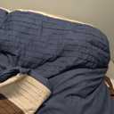 AveLom Navy Blue Duvet Cover King (104 x 90 inches), 3 Pieces (1 Duvet Cover + 2 Pillow Cases), Seersucker Textured Ultra Soft Washed Microfiber, Textured Duvet Cover with Zipper Closure, Corner Ties (King(104''x90''))