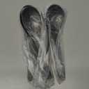 HIWARE Matte Black Thick Heavy-Weight Soup Spoons, Stainless Steel Soup Spoons, Table Spoons, Set of 6