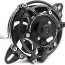 OTOM 4" Paddle Blade Puller Fan with Bracket Cover Shell Frame for Dirt Pit Bike Motorcycle ATV Quad Motocross (Black Set)