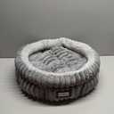 BALANCE Cat Bed Kitten Bed, Washable Round Cat Beds for Indoor Cats, Super Soft Plush Faux Fur Pet Bed for Puppy and Kitten with Anti-Slip Bottom (Grey)