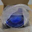 Nervure 50 Pack Blue Plastic Bowls with Gold Rim - 12oz Disposable Soup Bowls - Heavy Duty Dessert Bowl, Salad Bowls & Ice Cream Bowl for Weddings, Parties, Dinners, and Everyday Use