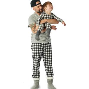 HonestBaby Family Matching Holiday Pajamas 100% Organic Cotton for Men, Women, Kids, Toddlers, Baby Boys, Girls, Unisex, Pets (Painted Buffalo Check Print)