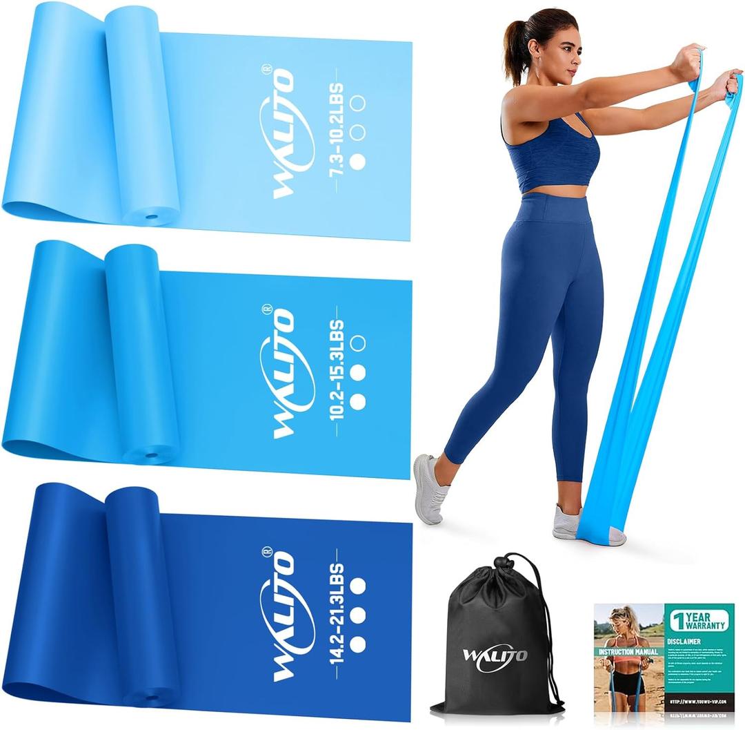 WALITO Resistance Bands for Working Out, Exercise Bands for Women and Men, Workout Bands for Physical Therapy, Stretch, Recovery, Pilates, Rehab, Strength Training and Home Gym (5FT, 2.Blue)