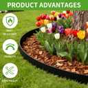 Kryonix Landscape Edging, Garden Edging 2 Inch Tall 66 FT Plastic Flexible with 100 Stakes for Gardens, Lawns, Landscaping, Flowerbeds