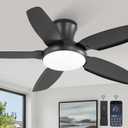 Fanbulous Ceiling Fans with Lights, 42 inch Low Profile Flush Mount Ceiling Fan with Remote/APP Control,Black Modern Ceiling Fan with LED Light for Bedroom Indoor Outdoor-LED Dimmable, 3CCT, 6 Speeds
