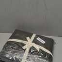 Pinstripe Duvet Cover King Size 104''W x 90'' L, 100% Washed Cotton Olive Green and Black Striped Duvet Cover with 8 Ties and Zipper Closure Plus 2 Pillowcases, Oeko TEX Standard Certificated