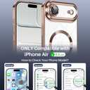Designed for iPhone Air Case Magnetic, Compatible with Magsafe, Camera Control Button, Camera Lens Protector, Clear Soft TPU Plated Phone Case for iPhone Air, Brown