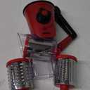 Geedel Rotary Cheese Grater, Kitchen Mandoline Vegetable Slicer with 3 Interchangeable Blades, Easy to Clean Grater for Fruit, Vegetables, Nuts (Red)