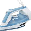 Hamilton Beach Steam Iron & Vertical Steamer for Clothes with Scratch-Resistant Soleplate, Adjustable Steam Settings + 8 Cord Wrap, 3-Way Auto Shutoff, Anti-Drip, Self-Cleaning, 1500 Watts, Blue