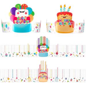 2 x 30 Pack Birthday Crowns for Kids Classroom, Paper DIY Crowns Hats for School Classroom Birthday Party Supplies