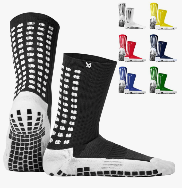 Lux Dual Grip Socks - Soccer Grip Socks for Men and Women. GripArray Performance & Comfort S