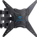 PERLESMITH Full Motion TV Wall Mount for 27-60 Inch Flat & Curved TVs, Single Stud TV Mount with Articulating Swivel Tilt - Wall Mount TV Bracket VESA 400x400mm up to 77 lbs, Perfect Center Design