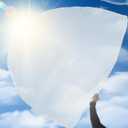 Wuchieal 55" 1 Piece Praise flag with Scalable pole, worship flag Semicircle Worship Angel Wing Flags for Church Dance Banner, Color Guard flags for Teenager -0# White