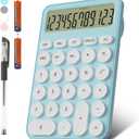 Cute Calculators Desktop Size 6.3 * 4.3in/16 * 11cm, DECKLIT Battery 12 Digit Desk Calculator Extra Large LCD Display, Great Desktop Calculator Big Buttons, 15Tilt Screen for Kids Calculator(Blue)
