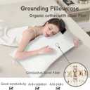 Grounding Pillowcase with Grounding Cord, Grounding Pillowcase Queen Contains Silver Fibers, Conductive Cotton Grounding Pillow Case, Improve Sleep, Relieve Pain (20x30IN, White)