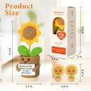 Funny Sunflower Birthday Gift  Handmade Crochet Plush with 30 Sassy Affirmation Cards  Unique Keepsake & Desk Decor for Women, Friends, Coworkers, Sisters or Classmates for Her or Him (Brown)