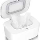 Zdolmy Wipes Dispenser, Wipe Holder for Baby, Refillable Wipe Container, Portable Press to Open, Non-Slip Color: Press style white