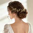 Yougeigy Bride Wedding Headband Bridal Hair Piece, Wedding Hair Accessories for Women and Girls, Fashion Rhinestone Adjustable Hairbands Birthday Gifts