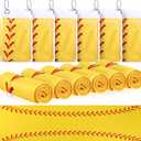 Hahafelt 6 Pack Softball Cooling Towels, Yellow Sports Towels with Bags, 40"x12" Breathable Chilly Towel, Microfiber Towel for Softball Sport Team Gift