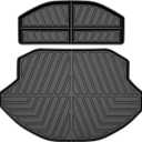 Powerty Front Trunk Mat for Ford F150 Lightning 2022-2025 Accessories Front Trunk Liner All Weather Mats Upper and Lower Trunk Storage Liner Cargo Mat 2 PCS