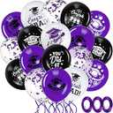 Honoson 72 Pieces Graduation Party Balloons Class of 2025 Graduate Decor Congrats Grad Latex Balloons Party Supplies for Prom School Indoor Outdoor University College Decor, 12 Inch(Purple and Black)